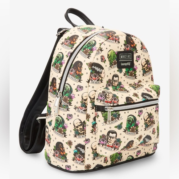 Loungefly Universal Monsters Tattoo Art Mini Backpack nwt main image 6